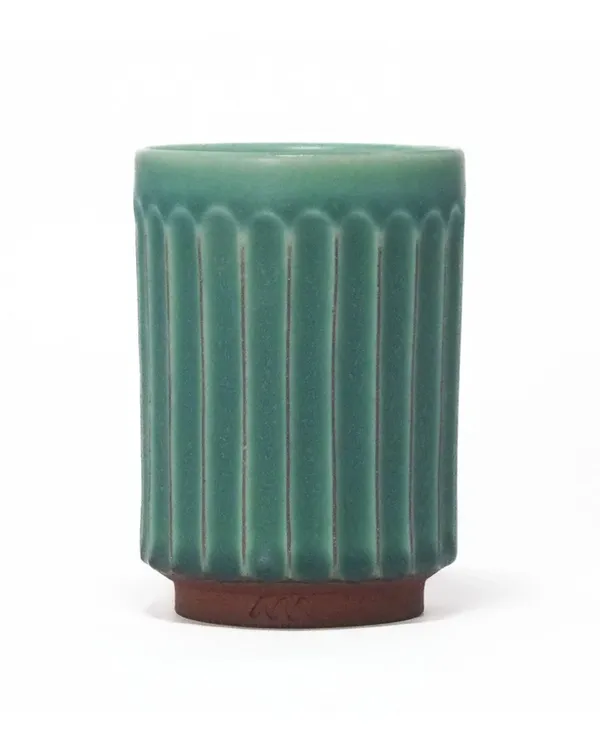 Asemi Co. Tanba-yaki Cup, Turquoise, large