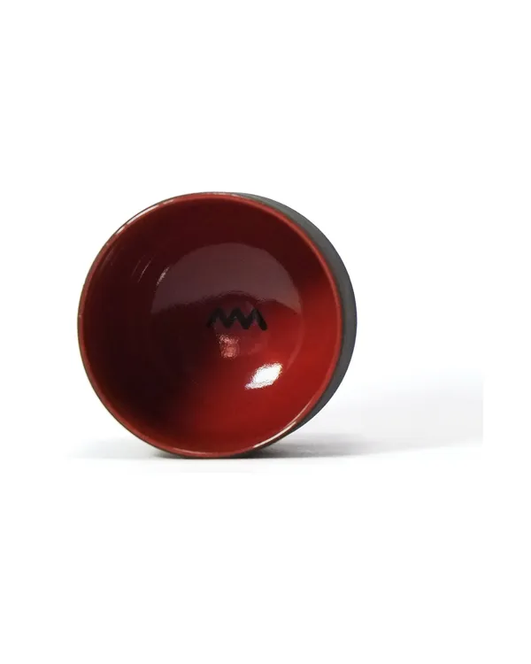 Inside the 180 ml Ember cup, glazed red