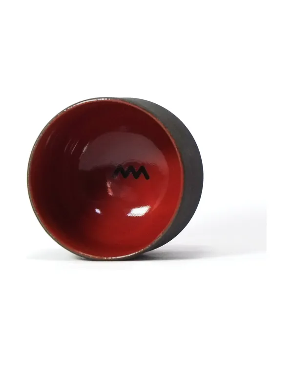 Inside the 240 ml Ember cup, glazed red