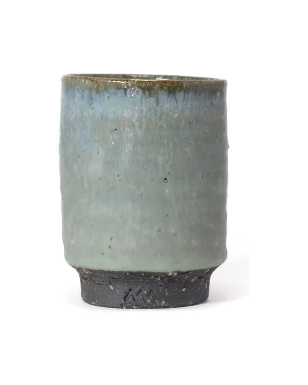 A large Hydrangea cup, showing the glaze up close