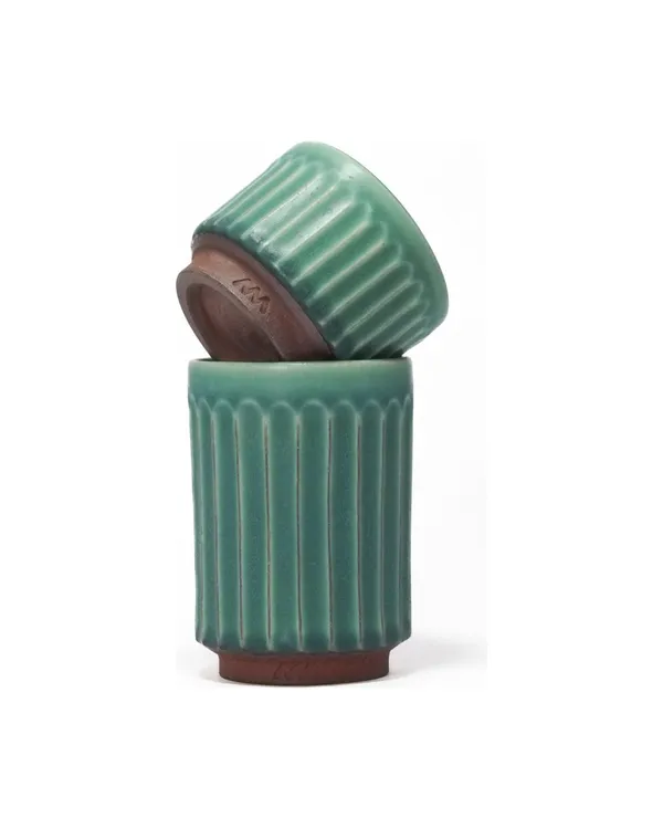 Two Turquoise cups stacked